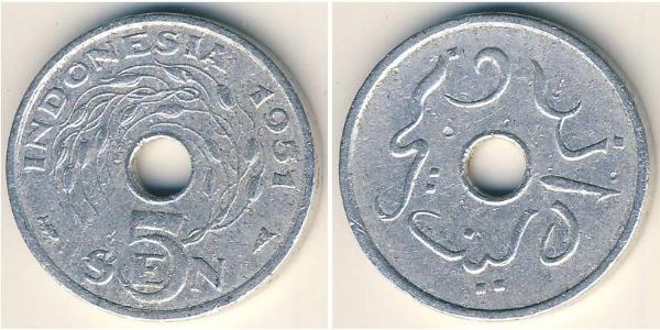 5 Sen Indonésie Aluminium 
