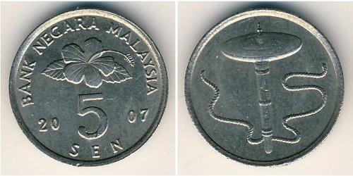 5 Sen Malaysia (1957 - ) Copper/Nickel 