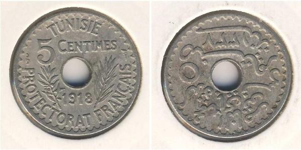 5 Sent Tunisia Bronze/Nickel 