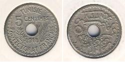 5 Sent Tunisia Bronzo/Nichel 