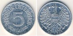 5 Shilling Besetztes Nachkriegsösterreich Aluminium 