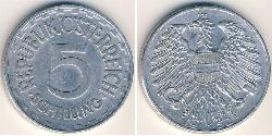 5 Shilling Besetztes Nachkriegsösterreich Aluminium 