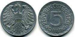 5 Shilling Besetztes Nachkriegsösterreich Aluminium 