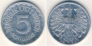 5 Shilling Besetztes Nachkriegsösterreich Aluminium 