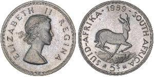 5 Shilling Afrique du Sud Argent Elizabeth II (1926-2022)