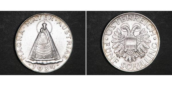 5 Shilling Federal State of Austria (1934-1938) Argent 