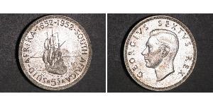 5 Shilling Sudafrica Argento Giorgio VI (1895-1952)