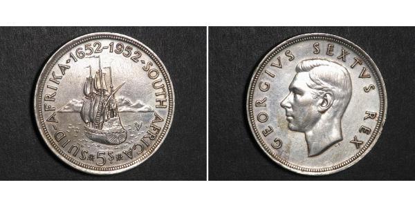 5 Shilling Sudafrica Argento Giorgio VI (1895-1952)