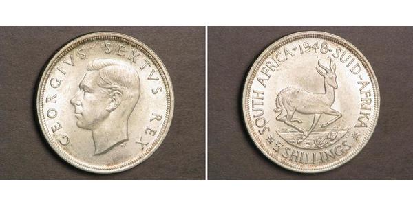 5 Shilling Sudafrica Argento Giorgio VI (1895-1952)