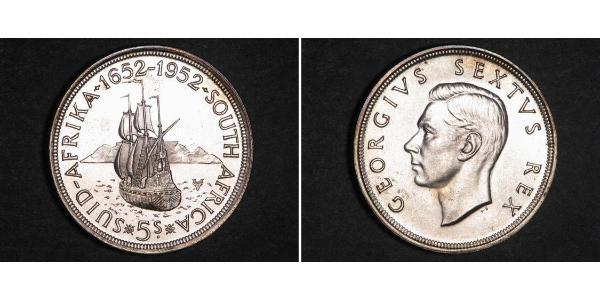 5 Shilling Sudafrica Argento Giorgio VI (1895-1952)