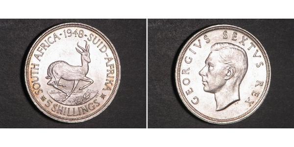 5 Shilling Sudafrica Argento Giorgio VI (1895-1952)