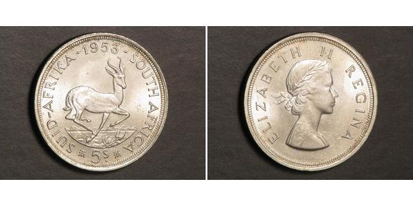 5 Shilling Sudafrica Argento Elisabetta II (1926-2022)