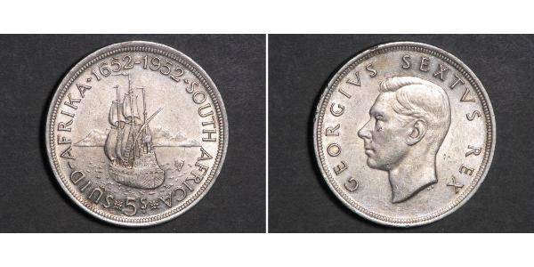 5 Shilling Sudafrica Argento Giorgio VI (1895-1952)