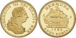 5 Shilling Bermuda Gold George III (1738-1820)