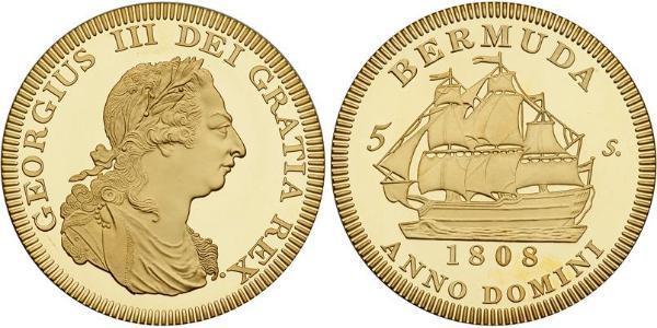 5 Shilling Bermuda Gold George III (1738-1820)