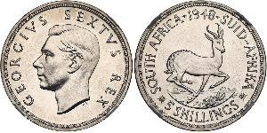 5 Shilling Sudáfrica Plata Jorge VI (1895-1952)