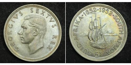 5 Shilling Sudáfrica Plata Jorge VI (1895-1952)