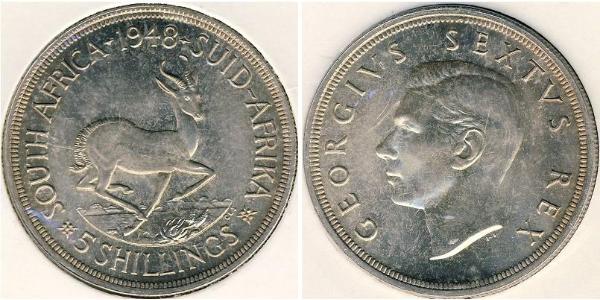 5 Shilling Sudáfrica Plata Jorge VI (1895-1952)