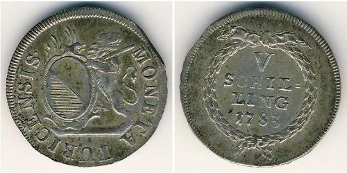 5 Shilling  Plata 