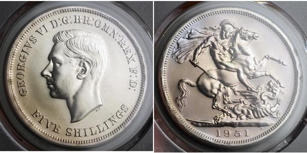 5 Shilling Regno Unito (1922-) Rame/Nichel Giorgio VI (1895-1952)