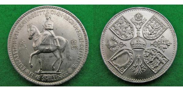 5 Shilling Regno Unito (1922-) Rame/Nichel 
