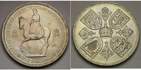 5 Shilling Regno Unito (1922-) Rame/Nichel 