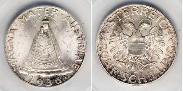 5 Shilling Federal State of Austria (1934-1938) Silver 