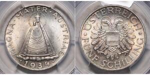 5 Shilling Federal State of Austria (1934-1938) 銀 