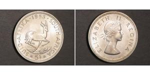 5 Shilling South Africa 銀 伊丽莎白二世 (1926-2022)