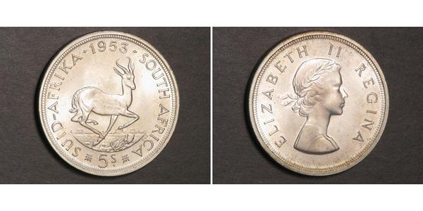 5 Shilling South Africa 銀 伊丽莎白二世 (1926-2022)