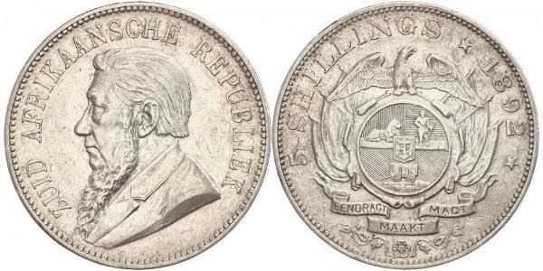 5 Shilling South Africa 銀 保罗·克留格尔 (1825 - 1904)