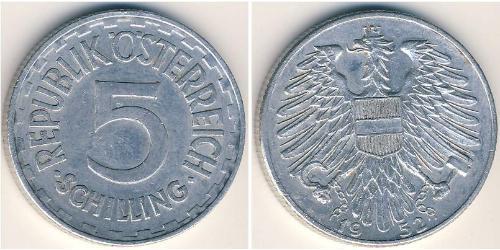 5 Shilling 同盟國軍事佔領奧地利 (1945 - 1955) 铝 