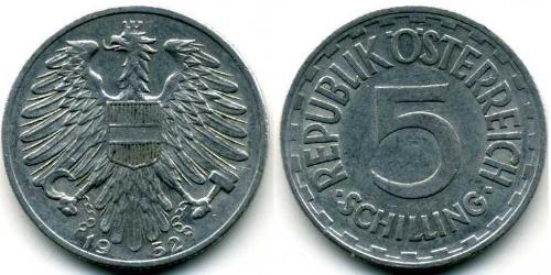 5 Shilling 同盟國軍事佔領奧地利 (1945 - 1955) 铝 
