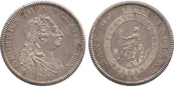 5 Shilling / 1 Dollar Britisches Weltreich (1497 - 1949) / Vereinigtes Königreich von Großbritannien und Irland (1801-1922) Silber Georg III (1738-1820)