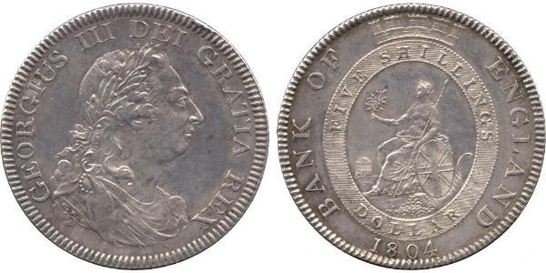 5 Shilling / 1 Dollar Britisches Weltreich (1497 - 1949) / Vereinigtes Königreich von Großbritannien und Irland (1801-1922) Silber Georg III (1738-1820)