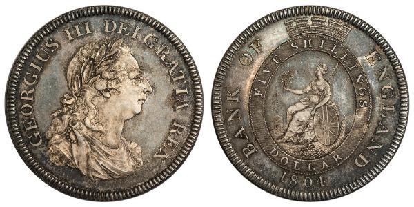 5 Shilling / 1 Dollar British Empire (1497 - 1949) / United Kingdom of Great Britain and Ireland (1801-1922) Silver George III (1738-1820)
