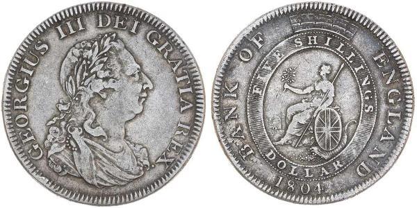 5 Shilling / 1 Dollar British Empire (1497 - 1949) / United Kingdom of Great Britain and Ireland (1801-1922) Silver George III (1738-1820)