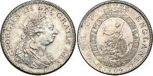 5 Shilling / 1 Dollar 大英帝国 / 大不列颠及爱尔兰联合王国 (1801 - 1922) 銀 喬治三世 (1738-1820)