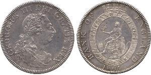 5 Shilling / 1 Dollar 大英帝国 / 大不列颠及爱尔兰联合王国 (1801 - 1922) 銀 喬治三世 (1738-1820)