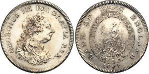 5 Shilling / 1 Dollar 大英帝国 / 大不列颠及爱尔兰联合王国 (1801 - 1922) 銀 喬治三世 (1738-1820)