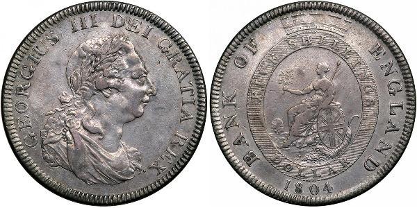 5 Shilling / 1 Dollar 大英帝国 / 大不列颠及爱尔兰联合王国 (1801 - 1922) 銀 喬治三世 (1738-1820)