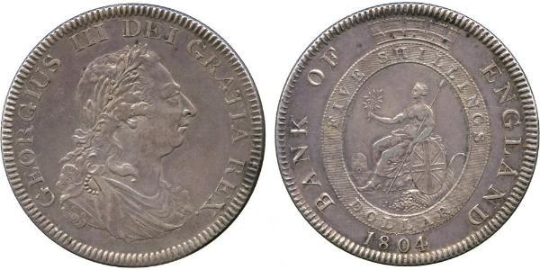 5 Shilling / 1 Dollar 大英帝国 / 大不列颠及爱尔兰联合王国 (1801 - 1922) 銀 喬治三世 (1738-1820)