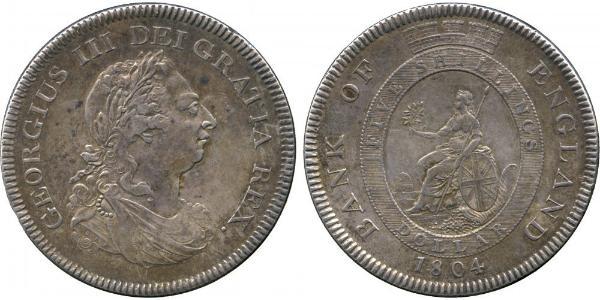 5 Shilling / 1 Dollar 大英帝国 / 大不列颠及爱尔兰联合王国 (1801 - 1922) 銀 喬治三世 (1738-1820)