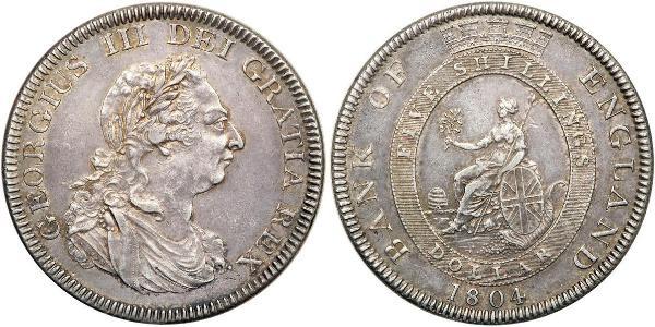 5 Shilling / 1 Dollaro Regno Unito di Gran Bretagna e Irlanda (1801-1922) / Impero britannico (1497 - 1949) Argento Giorgio III (1738-1820)