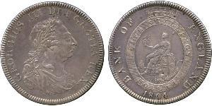 5 Shilling / 1 Dólar Imperio británico (1497 - 1949) / Reino Unido de Gran Bretaña e Irlanda (1801-1922) Plata Jorge III (1738-1820)