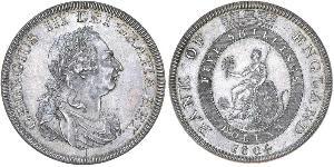 5 Shilling / 1 Dólar Imperio británico (1497 - 1949) / Reino Unido de Gran Bretaña e Irlanda (1801-1922) Plata Jorge III (1738-1820)