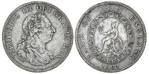 5 Shilling / 1 Dólar Imperio británico (1497 - 1949) / Reino Unido de Gran Bretaña e Irlanda (1801-1922) Plata Jorge III (1738-1820)