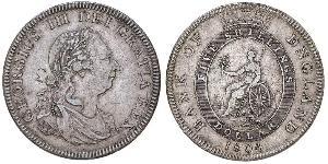 5 Shilling / 1 Dólar Imperio británico (1497 - 1949) / Reino Unido de Gran Bretaña e Irlanda (1801-1922) Plata Jorge III (1738-1820)