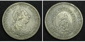 5 Shilling / 1 Dólar Imperio británico (1497 - 1949) / Reino Unido de Gran Bretaña e Irlanda (1801-1922) Plata Jorge III (1738-1820)