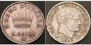 5 Soldo Königreich Italien (1805–1814) Silber Napoleon Bonaparte(1769 - 1821)